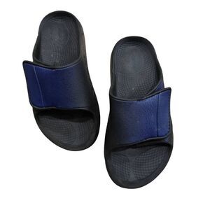 Oofos Slide Sandals Men's 6 Blue Slip On‎ Lightweight Recovery Footwear Open Toe